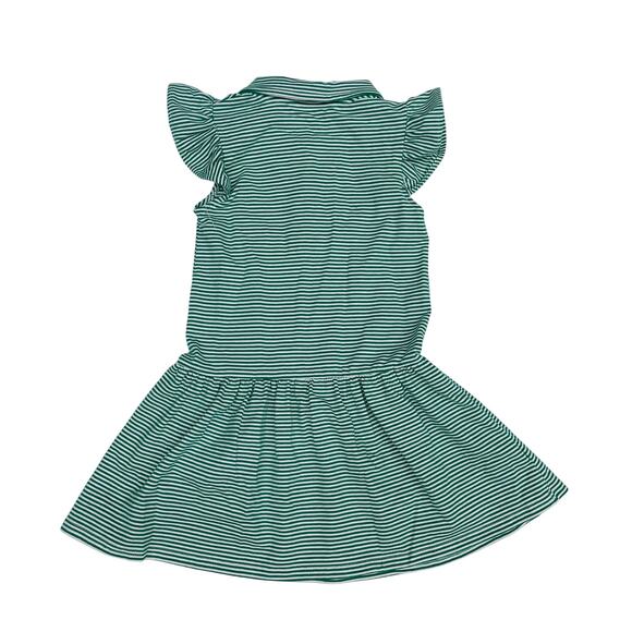 NWT Itsy Bitsy Size 24M Game Day Polo Dress in Green Stripes - Picture 2 of 3
